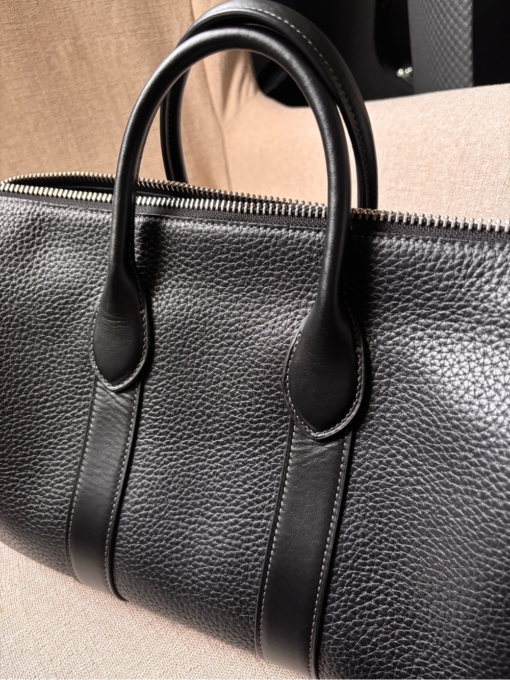 COACH Compass 35 in Black Pebbled Leather - Picture 12 of 13